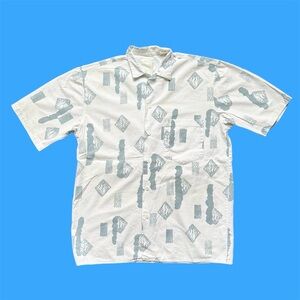 Vintage 90s AOP Abstract Pattern Short Sleeve Button Down Medium